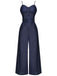 Navy Blue 1930s Cowboy Solid Strap Jumpsuit, vintage romper, retro jumpsuit - perfect for women who love vintage and retro fashion
