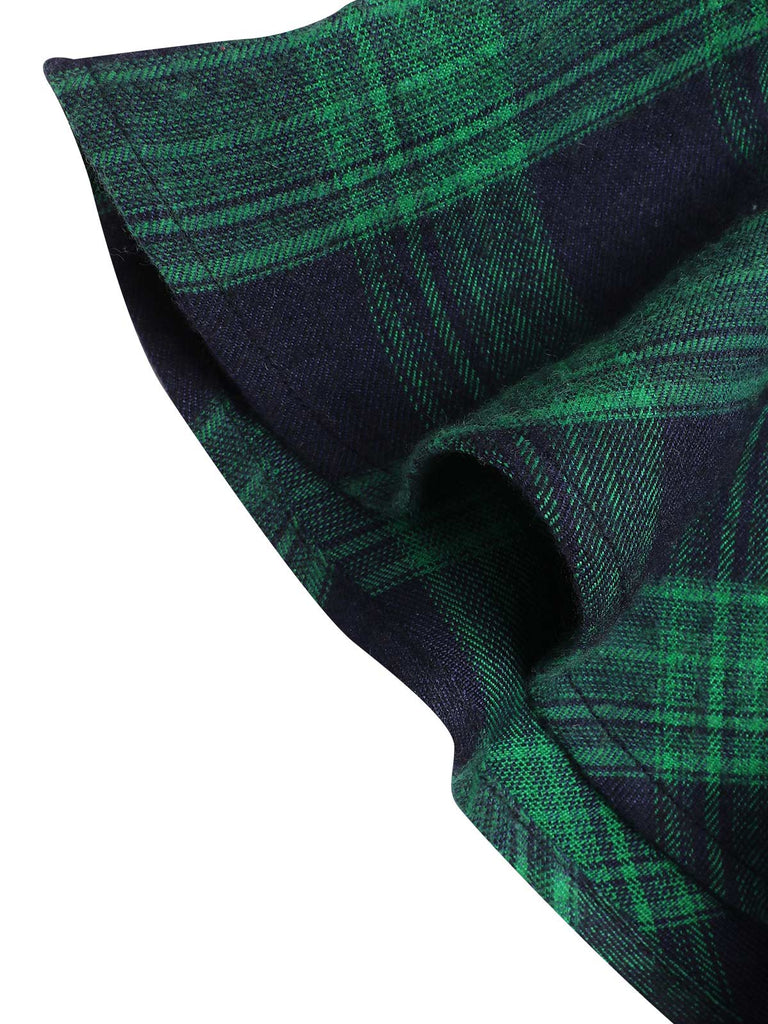 1930s Crew Neck Tartan Plaid Belted Mermaid Dress — a 1930s silhouette that turns sidewalks into runways
