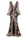 Side view: 1930s 1930s Deep V-Neck Mesh Sequined M