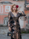 1930s Deep V-Neck Mesh Sequined Maxi Dress - vintage dress, retro fashion