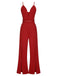 1930s Deep V-Neck Spaghetti Strap Wide-Leg Jumpsuit: timeless 1930s elegance she makes her own