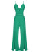 1930s Deep V-Neck Spaghetti Strap Wide-Leg Jumpsuit — 1930s style that transcends decades