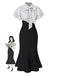 1930s Dots Tie Neck Mermaid Dress: where 1930s romance meets her modern spirit
