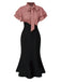 & 1930s Dots Tie Neck Mermaid Dress - vintage dress, retro fashion