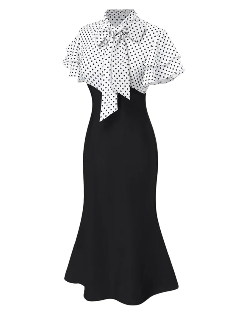 1930s-Dots-Tie-Neck-Mermaid-