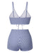 1930s Drawstring Straps Vertical Stripe Boxer Bikini — 1930s poolside glamour meets sun-drenched confidence