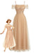 Beige 1930s Sequin Mesh Patchwork Cold-Shoulder Dress - vintage dress, retro fashion