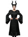 Black 1930s Halloween Maleficent Batwing Sleeve Dress Set - vintage dress, retro fashion, classic black