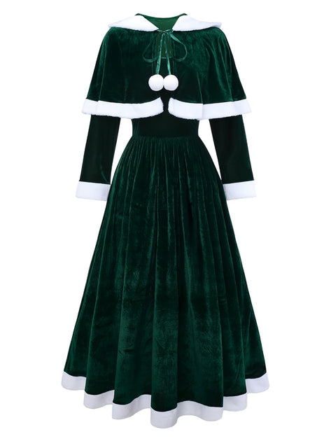Mrs. Claus Green Velvet Dress