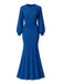 1930s Glitter Ruched Lantern Sleeve Knit Fishtail Dress - vintage dress, retro fashion