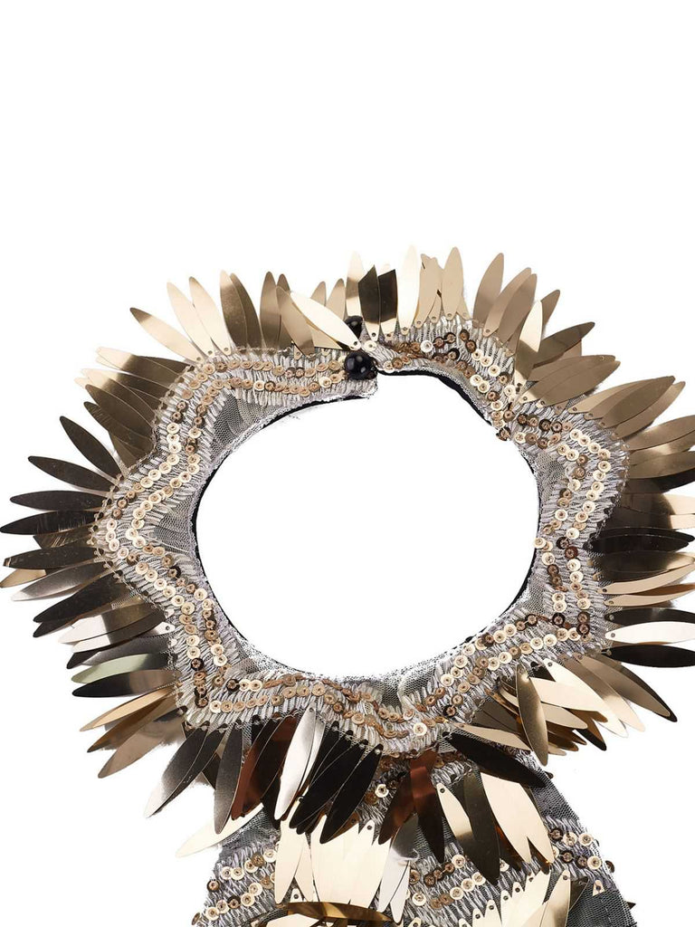 Gold 1930s Sequined Patchwork Halter Backless Evening Dress - vintage dress, retro fashion, glamorous gold