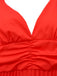 Orange 1930s Slip V-Neck Gradient Pleated Maxi Dress - vintage dress, retro fashion