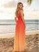 Orange 1930s Slip V-Neck Gradient Pleated Maxi Dress - vintage dress, retro fashion