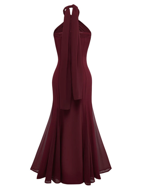 Mermaid Cocktail Dress Elegant Formal Wedding Guest Dress Knee Length Sleeveless Off Shoulder Tulle