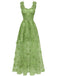 1930s Spaghetti Strap 3D Butterflies Mesh Maxi Dress - vintage dress, retro fashion