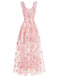 1930s Spaghetti Strap 3D Butterflies Mesh Maxi Dress - vintage dress, retro fashion