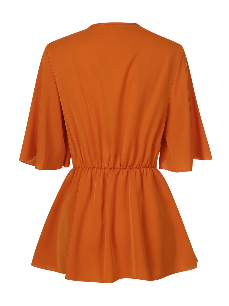 1930s Elegant Short-Sleeved Tie Waist Blouse, vintage top, retro blouse - perfect for women who love vintage and retro fashion