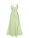 She slips into this 1930s Embroidered Faux Satin S