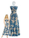 Elegant 1930s Vintage Floral Halter Dress 1