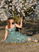 1930s Floral Mesh Boned Lace-Up Dress - vintage dress, retro fashion