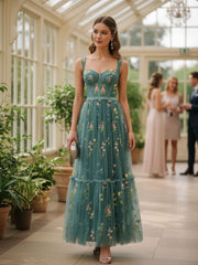 1930s Floral Mesh Boned Lace-Up Dress
