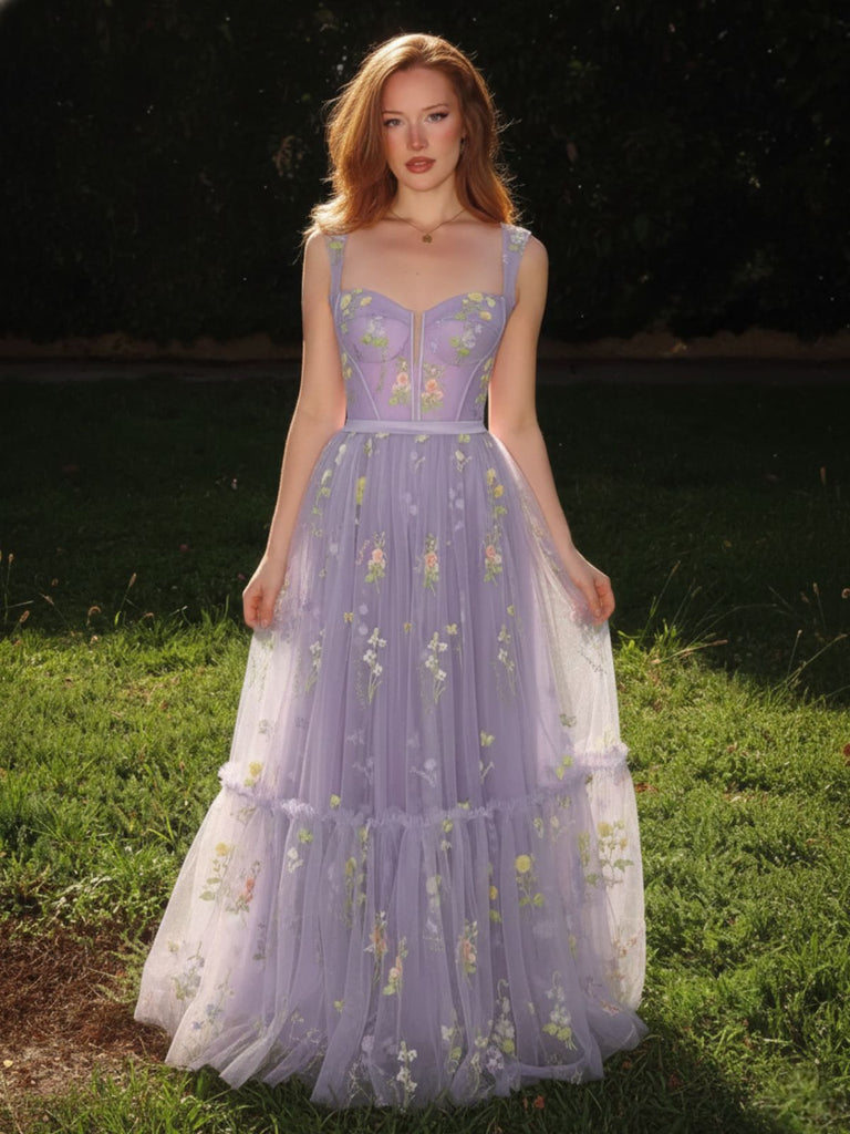 1930s Floral Mesh Boned Lace-Up Dress