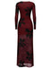 1930s Floral Mesh Long Sleeve Maxi Dress - vintage dress, retro fashion