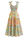 1940s Vintage Floral V Neck Dress