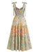 1940s Vintage Floral V Neck Dress
