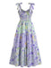 1940s Vintage Floral V Neck Dress