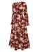 Side view: 1930s 1930s Flower Silhouette V-Neck Ma