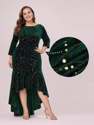 [Plus Size] 1930s Glitter Velvet Mermaid Dress, vintage dress, retro fashion - perfect for women who love vintage and retro fashion
