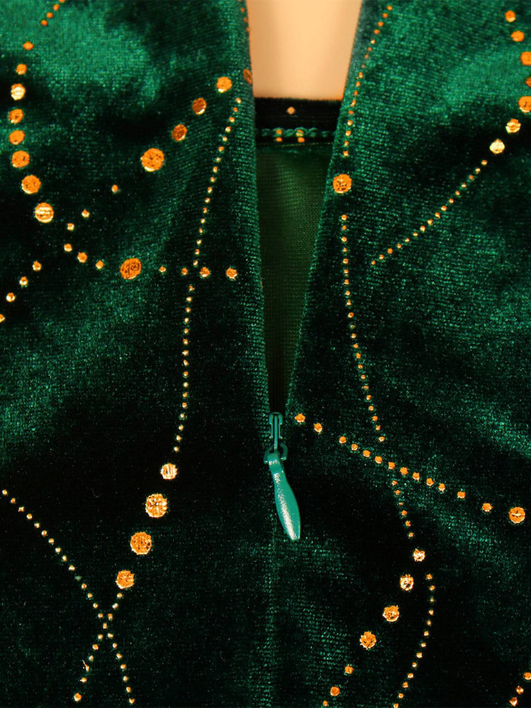 She slips into this 1930s Glitter Velvet Mermaid Dress and suddenly it's a 1930s daydream