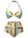 1930s Halter Contrast Stripes Swimsuit: 1930s Riviera elegance, reimagined for her