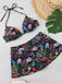 1930s Floral Print High Waist Skirted Bikini Set, vintage skirt, retro style - perfect for women who love vintage and retro fashion