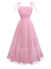 1930s Heart Foil Tulle Spaghetti Strap Prom Dress - vintage dress, retro fashion