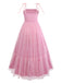 1930s Heart Foil Tulle Spaghetti Strap Prom Dress - vintage dress, retro fashion