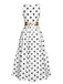 View 9: 1930s 1930s High Slit V-Neck Belted Dress, perfect for retro themed parties, vintage fashion enthusiasts and special occasions