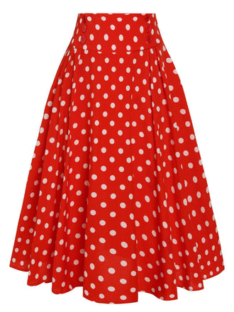She sways in this 1930s High Waist Contrast Polka Dots Skirt and it's pure 1930s magic