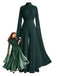 1930s Satin Long Sleeve Ruffled Hem Ruched Jumpsuit - vintage jumpsuit, retro fashion