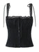 1930s Lace Patchwork Square Neck Pleated Camisole - vintage fashion, retro style