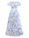 Blue 1930s Floral Vintage Classic Dress 3