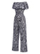 This 1930s Off-Shoulder Zebra Stripe Jumpsuit is 1930s romance against her skin