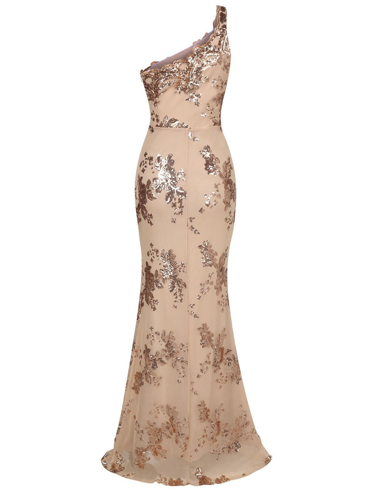 Women's Sequin Dress Prom Dress Party Dress Sequins Split One Shoulder Sleeveless Wedding Guest Gold Summer Spring Women's Sequin Dress Prom Dress Party Dress Sequins Split One Shoulder Sleeveless Wedding Guest Gold Summer Spring