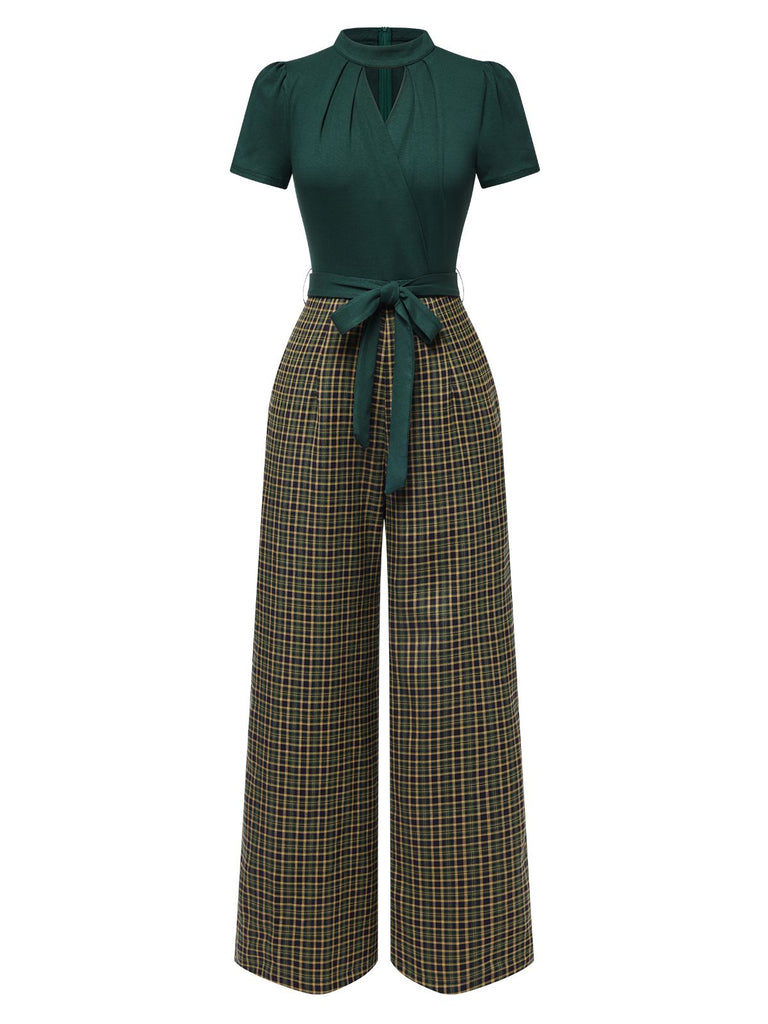 1930s Plaid Keyhole Neck Belted | 1930s | vintage romper, retro jumpsuit