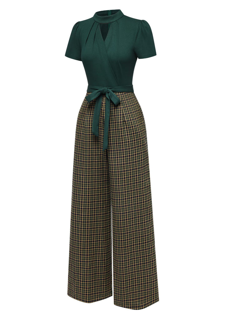 1930s Plaid Keyhole Neck Belted | 1930s | vintage romper, retro jumpsuit