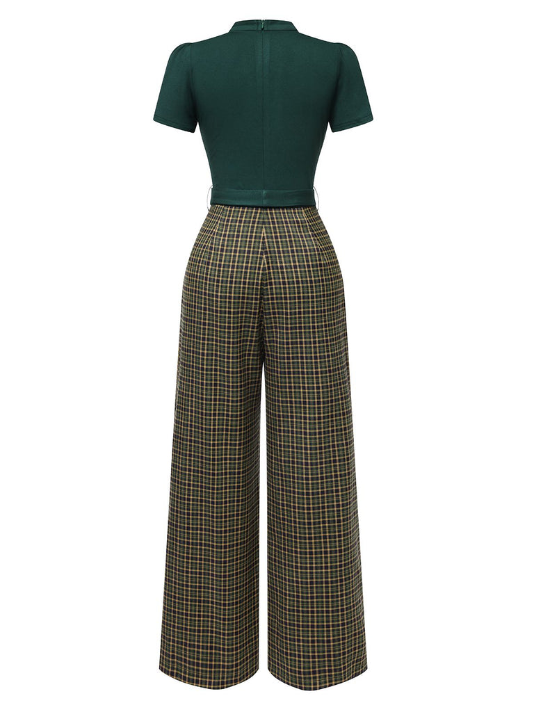 1930s Plaid Keyhole Neck Belted | 1930s | vintage romper, retro jumpsuit