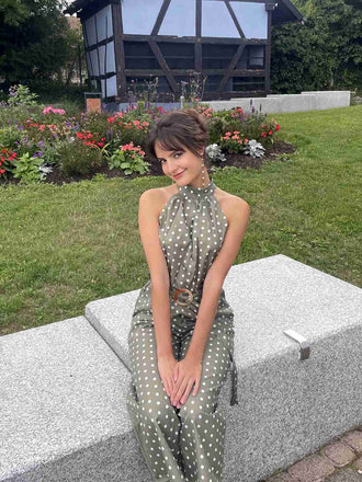 1930s Polka Dot Belt Jumpsuit: timeless style reimagined