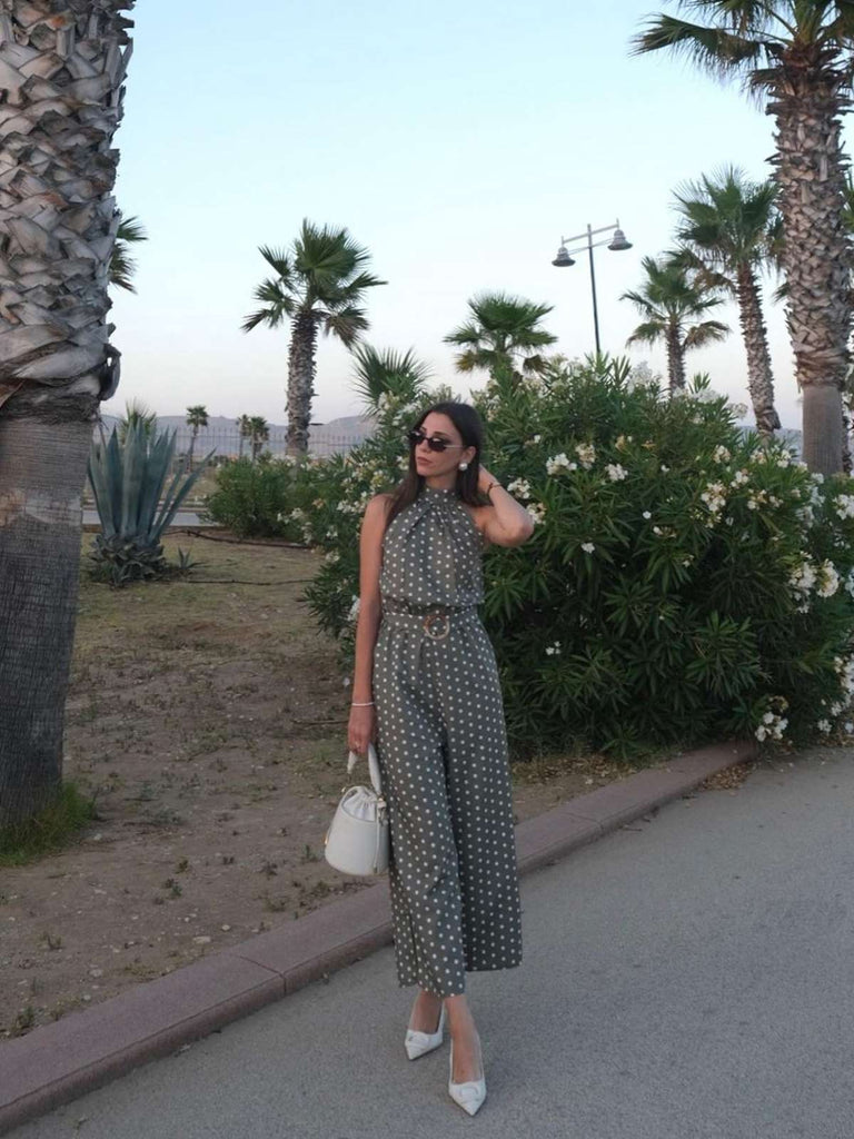 1930s Polka Dot Belt Jumpsuit — vintage elegance for the modern woman