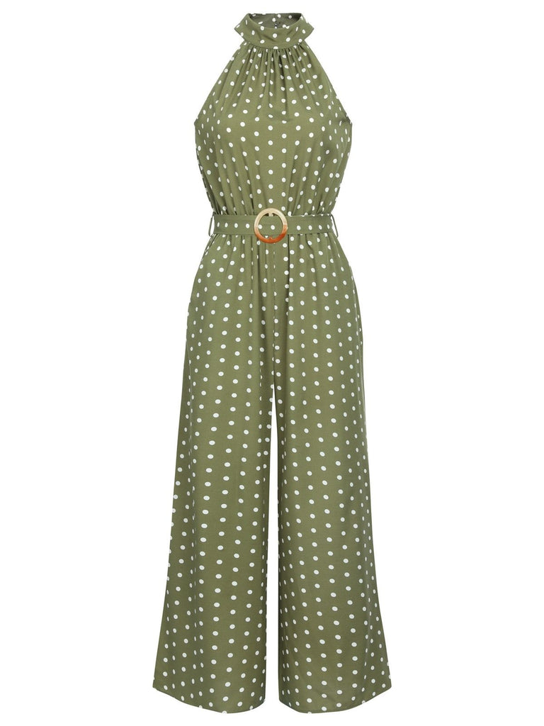 1930s Polka Dot Belt Jumpsuit — vintage elegance for the modern woman
